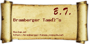 Bramberger Tamás névjegykártya